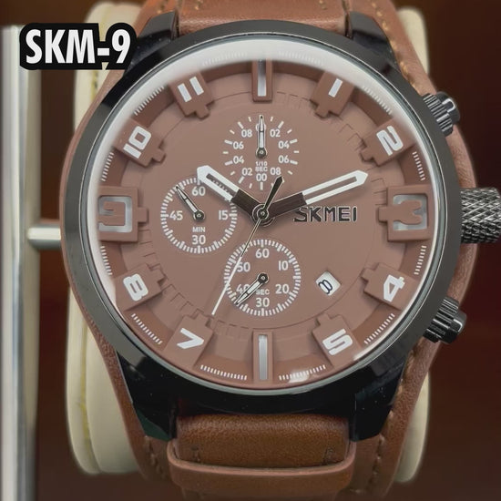 RELOJ SKMEI ORIGINAL - CASUAL - MARRÓN Y NEGRO |  SKM-9 I SKM-11 (3)