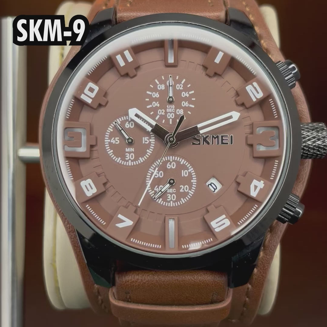 RELOJ SKMEI ORIGINAL - CASUAL - MARRÓN Y NEGRO |  SKM-9 I SKM-11 (3)