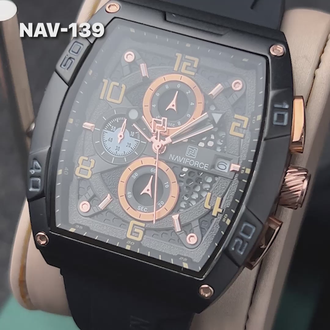 RELOJ ORIGINAL NAVIFORCE -  CASUAL - NEGRO | NAV-138 | NAV-139 PARA HOMBRE