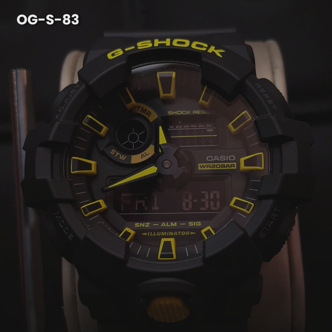 RELOJ ORIGINAL  G-SHOCK - AMARILLO-NEGRO -DEPORTIVO - CASUAL OG-S-83