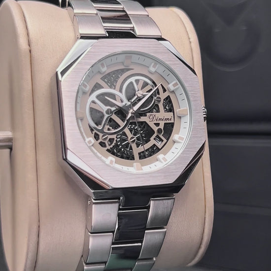 RELOJ DINIMI ORIGINAL 88433 NEGRO PLATEADO | DIN-1, DIN-2, DIN-30 PARA HOMBRE