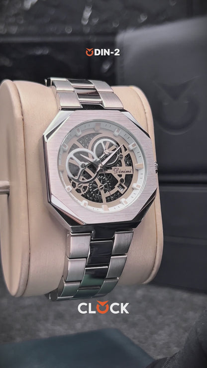 RELOJ DINIMI ORIGINAL 88433 NEGRO PLATEADO | DIN-1, DIN-2, DIN-30 PARA HOMBRE