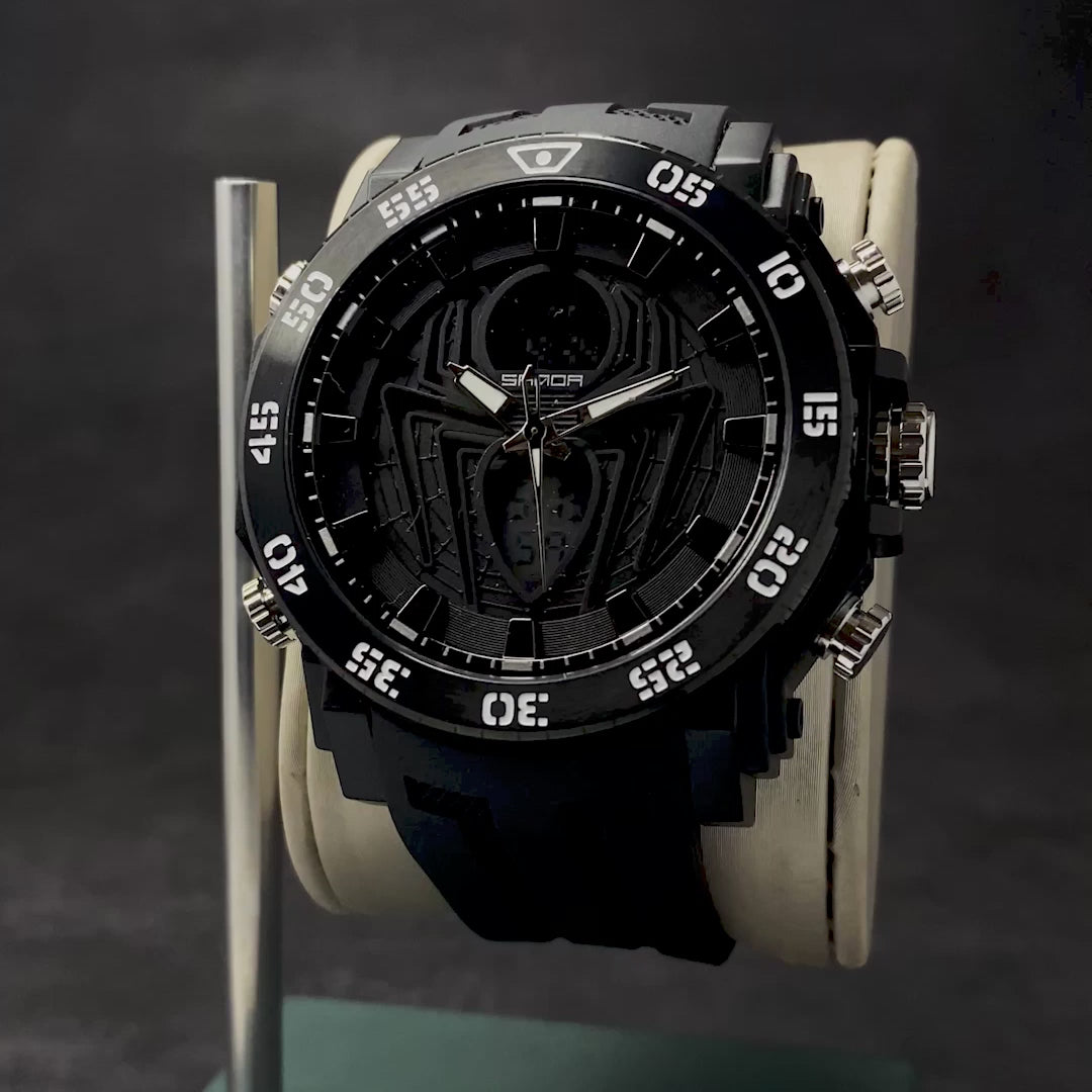 RELOJ SANDA ORIGINAL CASUAL NEGRO ARAÑA PARA HOMBRE | SAN-60 | SAN-61