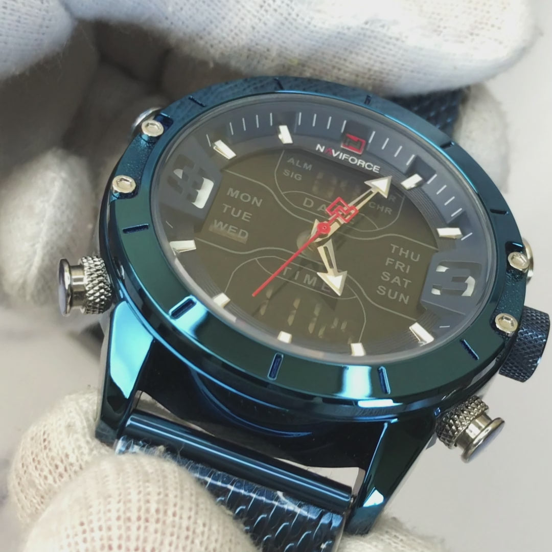 RELOJ NAVIFORCE ORIGINAL CASUAL AZUL Y NEGRO NF9153S | NAV-10 | NAV-11 (3)