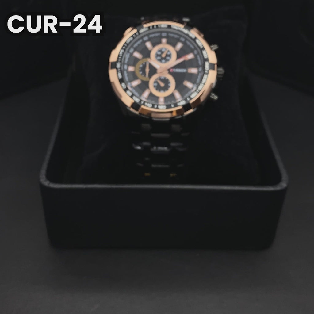 RELOJ CURREN ORIGINAL - ELEGANTE NEGRO - PLATEADO 8023 | CUR-23 | CUR-24 | CUR-111-10