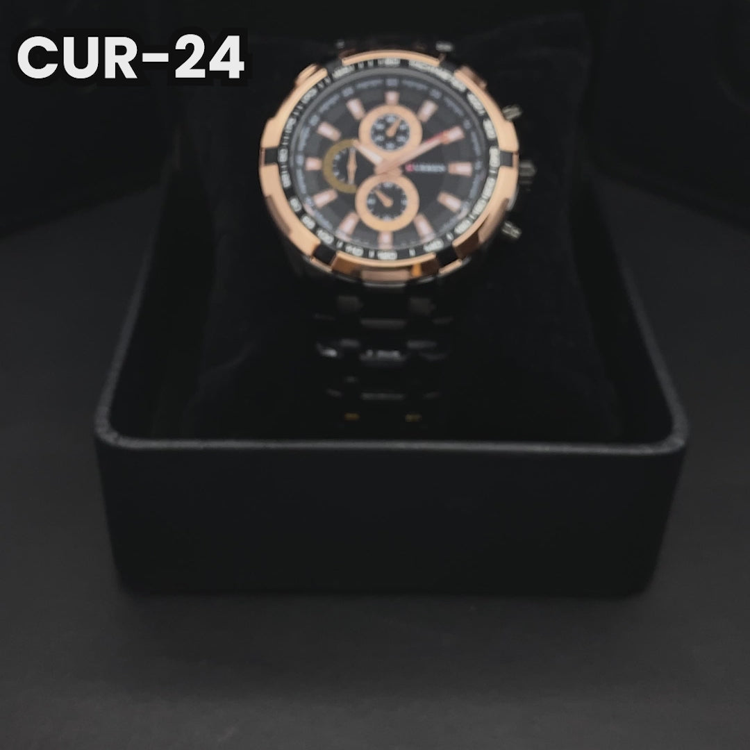 RELOJ CURREN ORIGINAL - ELEGANTE NEGRO - PLATEADO 8023 | CUR-23 | CUR-24 | CUR-111-10