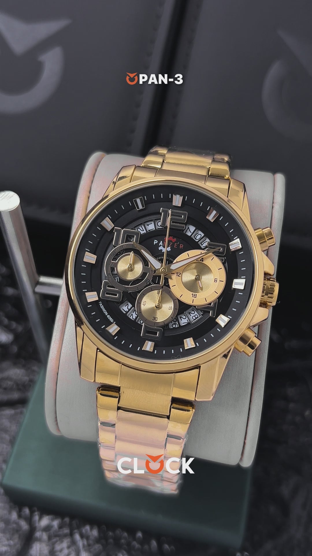 RELOJ PANZER ORIGINAL - ELEGANTE PLATEADO DORADO Y NEGRO | PAN-1, PAN-2, PAN-3
