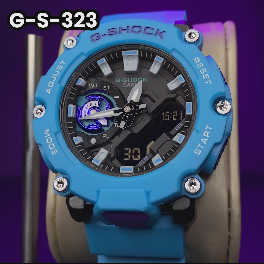RELOJ G-SHOCK - GA-2200BB DEPORTIVO CASUAL DUAL SKY PARA HOMBRE | G-S-323