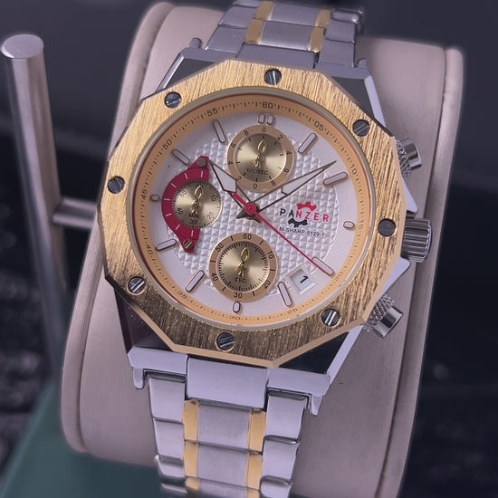 RELOJ PANZER ORIGINAL - ELEGANTE DORADO NEGRO BLANCO Y PLATEADO  PARA HOMBRE |  PAN-29, PAN-30, PAN-31, PAN-32