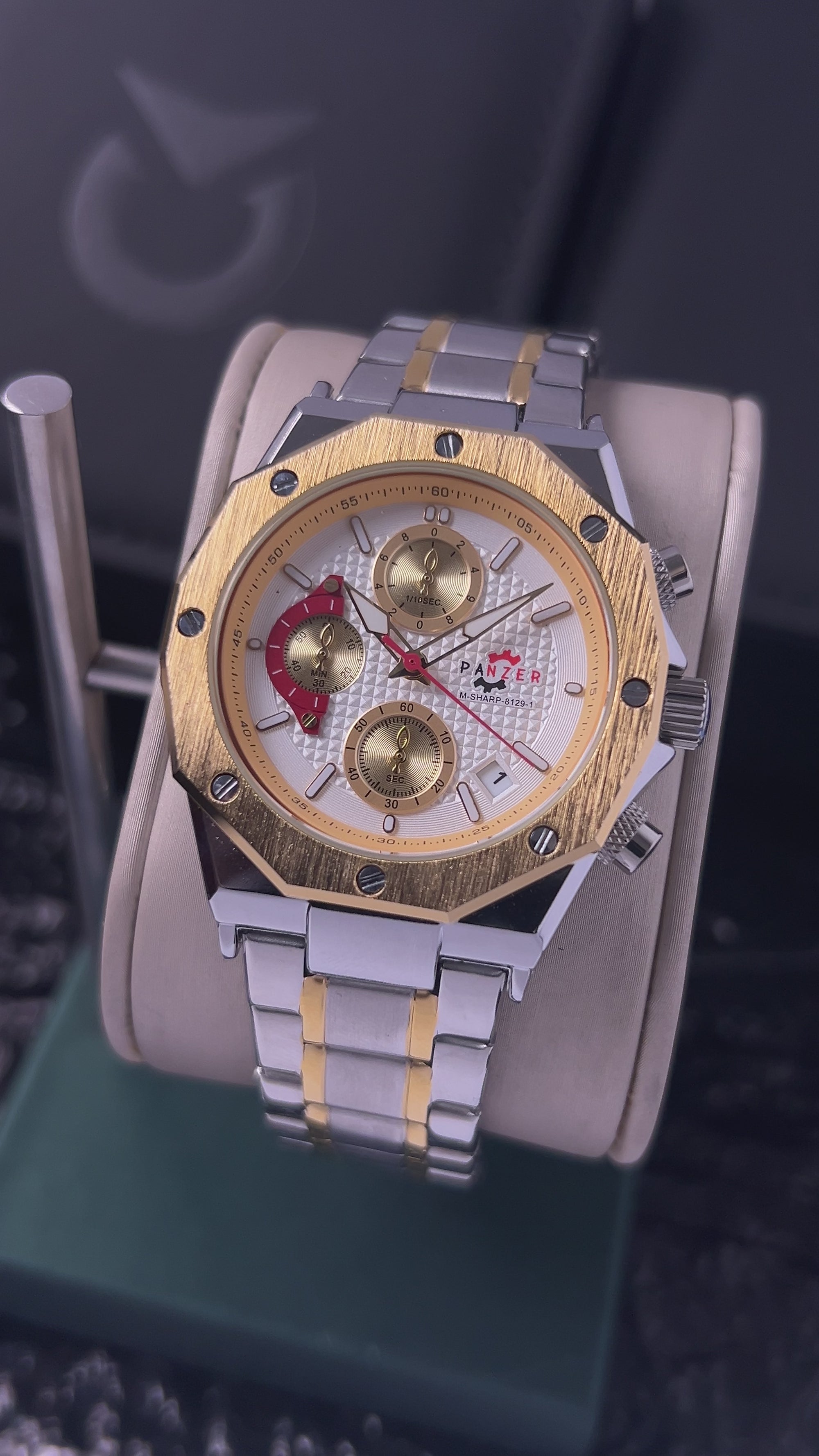 RELOJ PANZER ORIGINAL - ELEGANTE DORADO NEGRO BLANCO Y PLATEADO  PARA HOMBRE |  PAN-29, PAN-30, PAN-31, PAN-32
