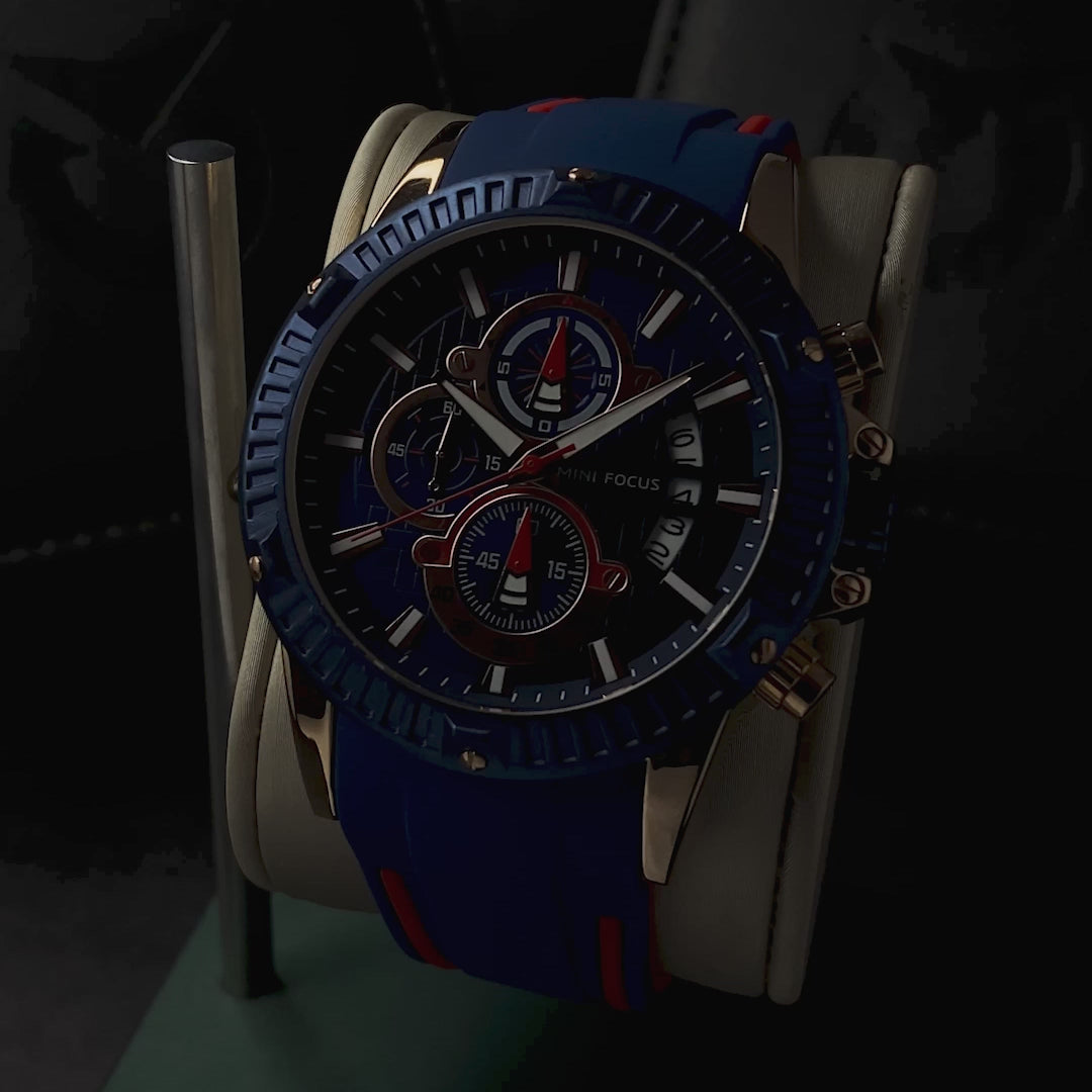 RELOJ MINIFOCUS - DEPORTIVO/CASUAL - AZUL Y ROJO | MIN-5 (4)