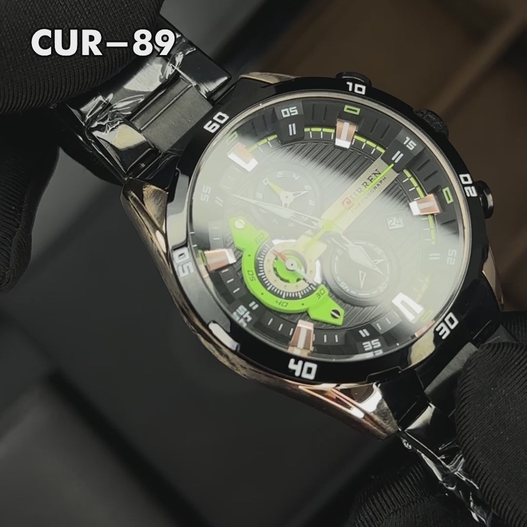 RELOJ CURREN ORIGINAL - CASUAL PLATEADO, NEGRO Y AZUL 8402 | CUR-88, CUR-89, CUR-90 PARA HOMBRE