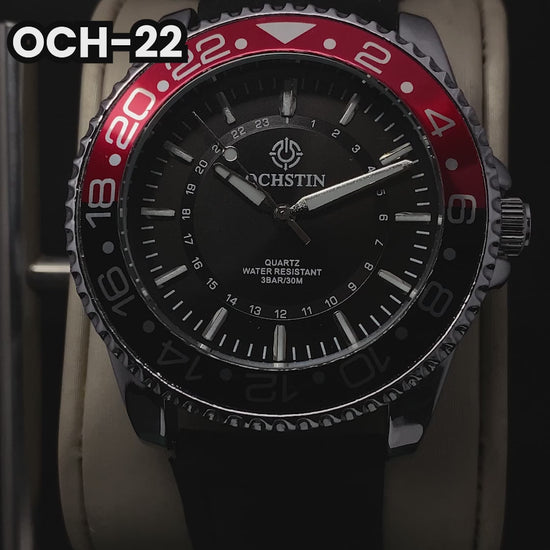 RELOJ OCHSTIN ORIGINAL - CASUAL NEGRO Y ROJO | OCH-22 | OCH-23 (3)