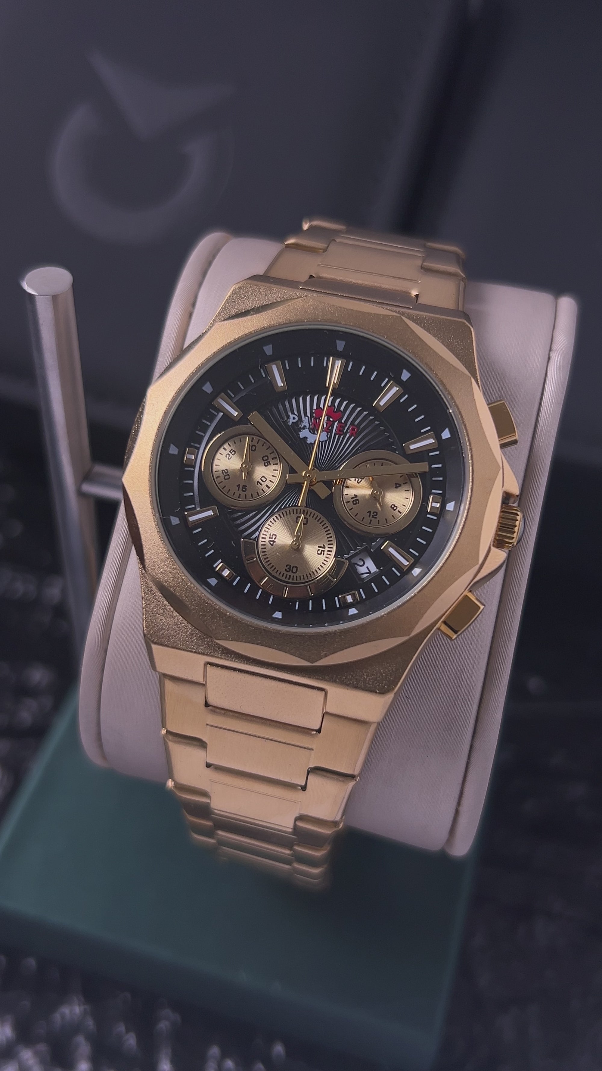RELOJ PANZER ORIGINAL - ELEGANTE DORADO PLATEADO Y BLANCO PARA HOMBRE | PAN-33, PAN-34, PAN-35