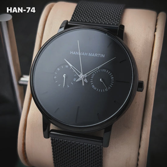 RELOJ ORIGINAL HANNAH MARTIN - ELEGANTE Y CASUAL - NEGRO, MARRON Y PLATEADO | HAN-73 | HAN-74 | HAN-75 | HAN-76 | HAN-77 | HAN-78 PARA HOMBRE