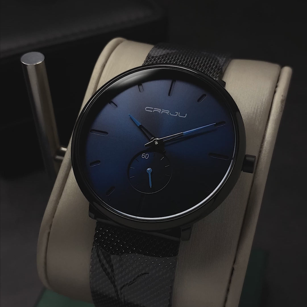 RELOJ CRRJU ORIGINAL - ELEGANTE NEGRO PARA HOMBRE  | CRR-5 I CRR-6 I CRR-12 I CRR-13
