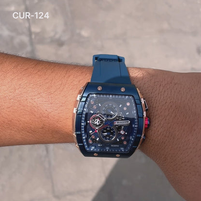 RELOJ CURREN ORIGINAL CASUAL NEGRO Y AZUL PARA HOMBRE | CUR-124 | CUR-125