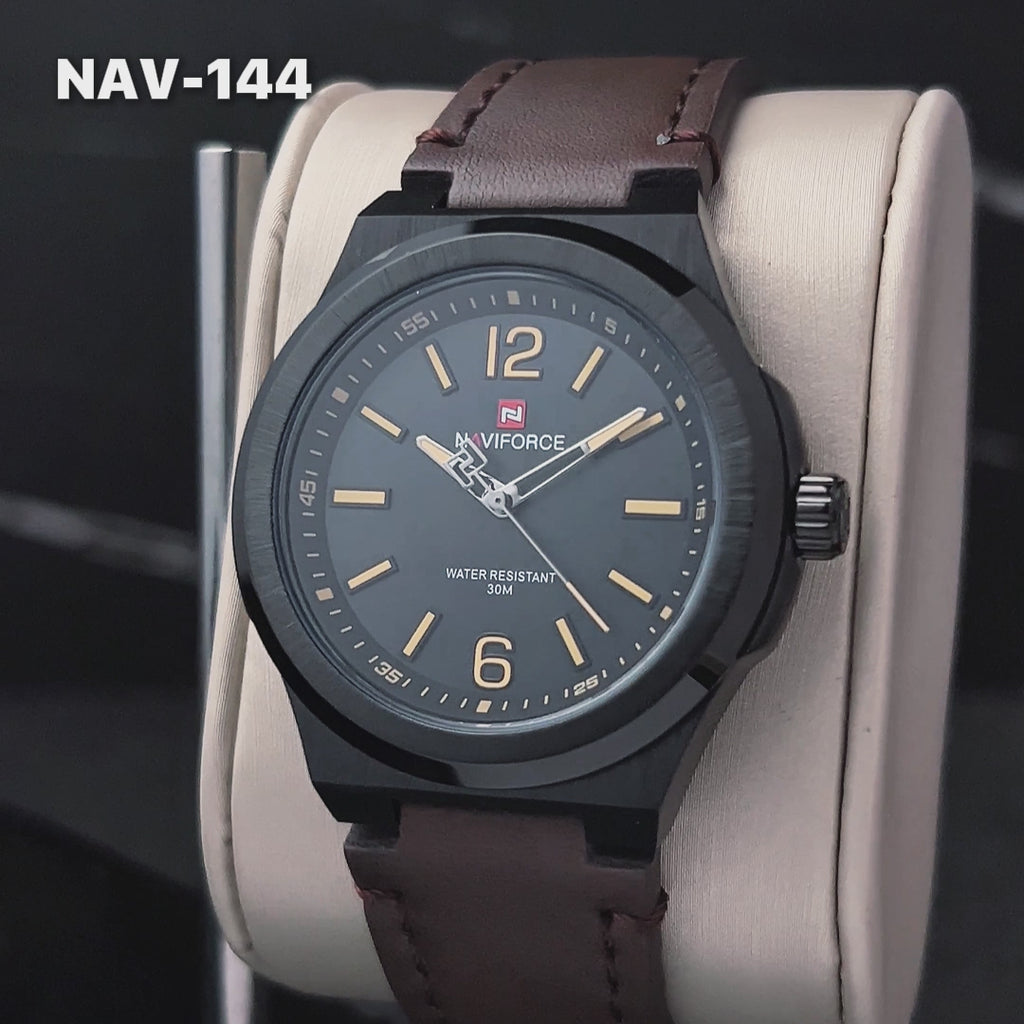 RELOJ NAVIFORCE ORIGINAL - CASUAL MARRON, AZUL Y NEGRO | SKU: NAV-144, NAV-145, NAV-146
