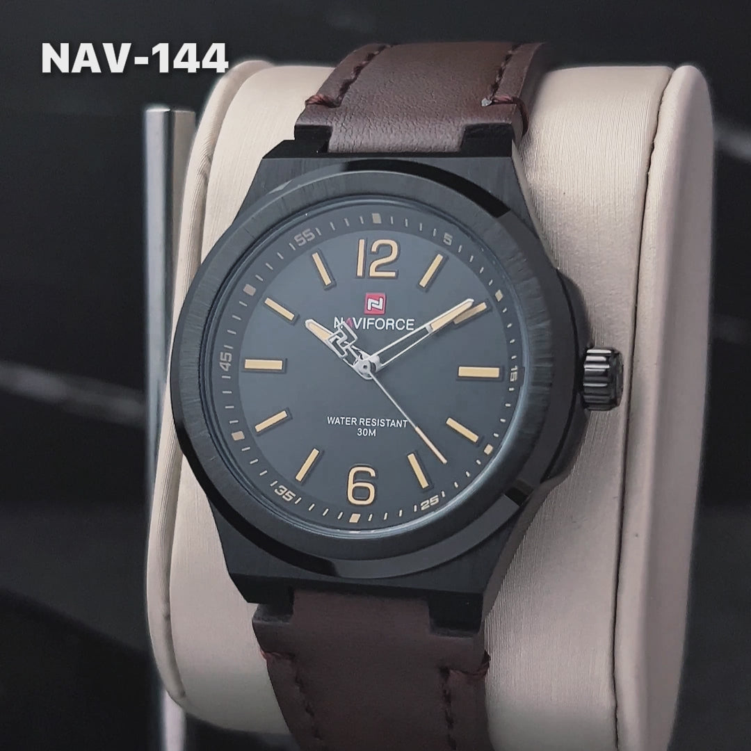 RELOJ NAVIFORCE ORIGINAL - CASUAL MARRON, AZUL Y NEGRO | SKU: NAV-144, NAV-145, NAV-146