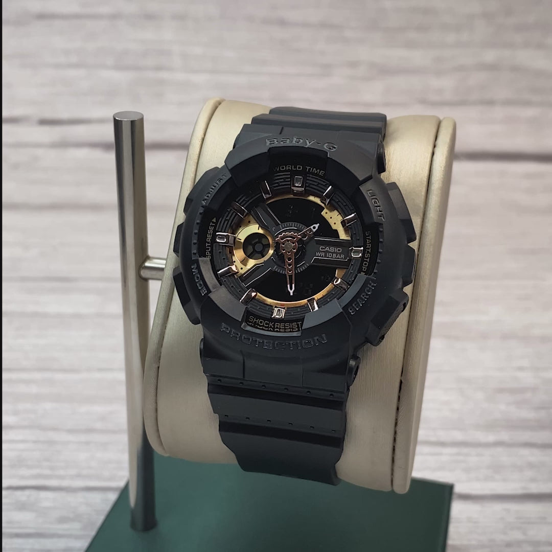 RELOJ BABY-G - DEPORTIVO NEGRO CON COBRIZO PARA MUJER  | G-S-21
