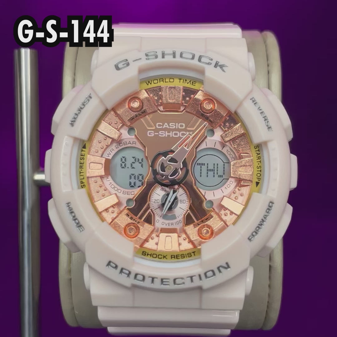 RELOJ G-SHOCK - TRANSPARENTE Y ROSA GA-120BB | G-S-144 | G-S-193 PARA HOMBRE