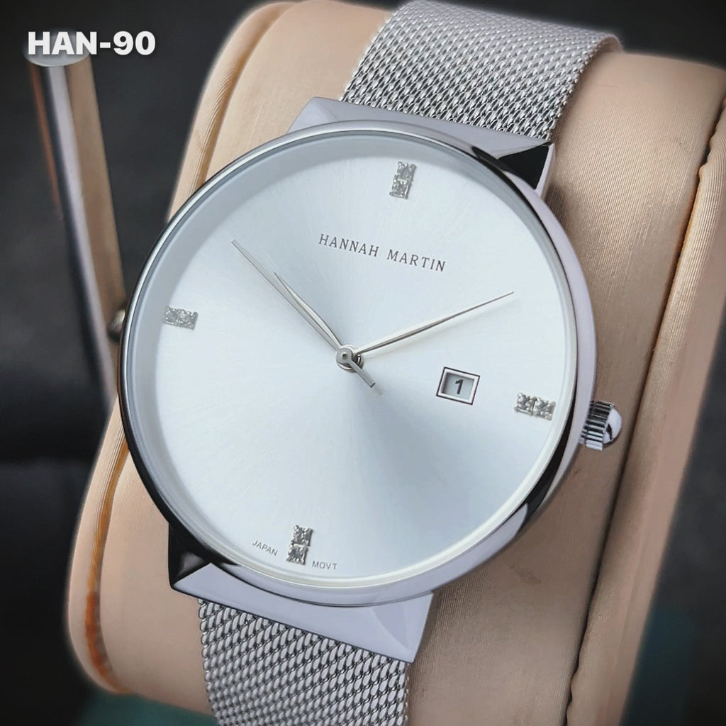 RELOJ ORIGINAL HANNAH MARTIN - ELEGANTE Y CASUAL - NEGRO, AZUL Y PLATEADO | HAN-22 | HAN-24 | HAN-89 | HAN-90
