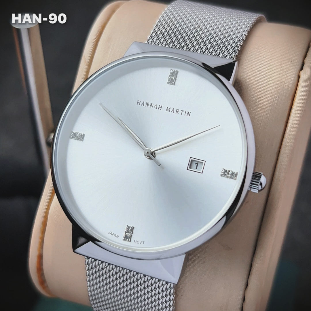 RELOJ ORIGINAL HANNAH MARTIN - ELEGANTE Y CASUAL - NEGRO, AZUL Y PLATEADO | HAN-22 | HAN-24 | HAN-89 | HAN-90
