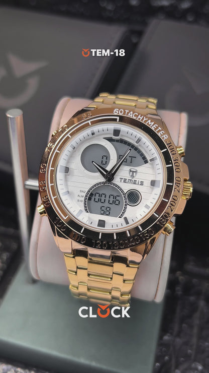 RELOJ TEMEIS ORIGINAL 3160 DORADO BLANCO ROJO PLATEADO AZUL | TEM-17, TEM-18, TEM-19, TEM-20, TEM-21