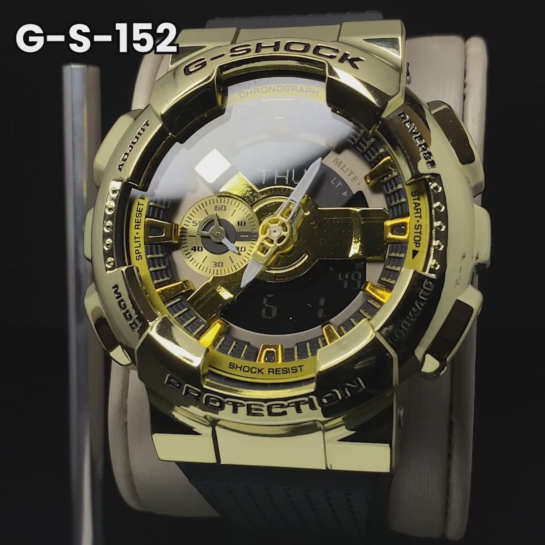 RELOJ G-SHOCK CASUAL PLATA Y DORADO | G-S-152 | G-S-154