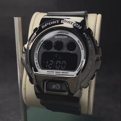 RELOJ SANDA BEZEL NEGRO ESTILO G-SHOCK | SAN-92