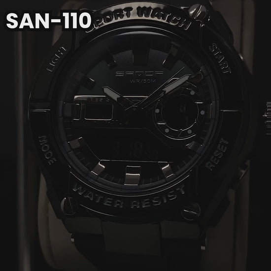 RELOJ SANDA ORIGINAL - CASUAL NEGRO Y VERDE PARA HOMBRE |  SAN-110 | SAN-111 | SAN-112