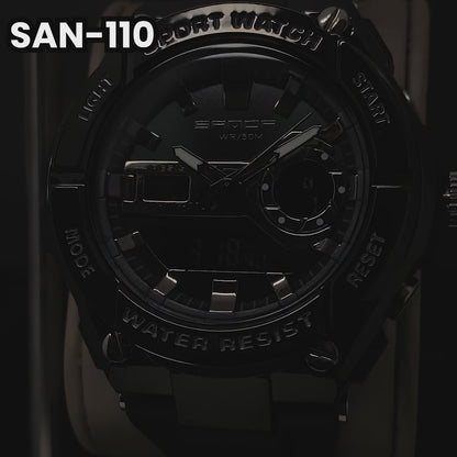 RELOJ SANDA ORIGINAL - CASUAL NEGRO Y VERDE PARA HOMBRE |  SAN-110 | SAN-111 | SAN-112