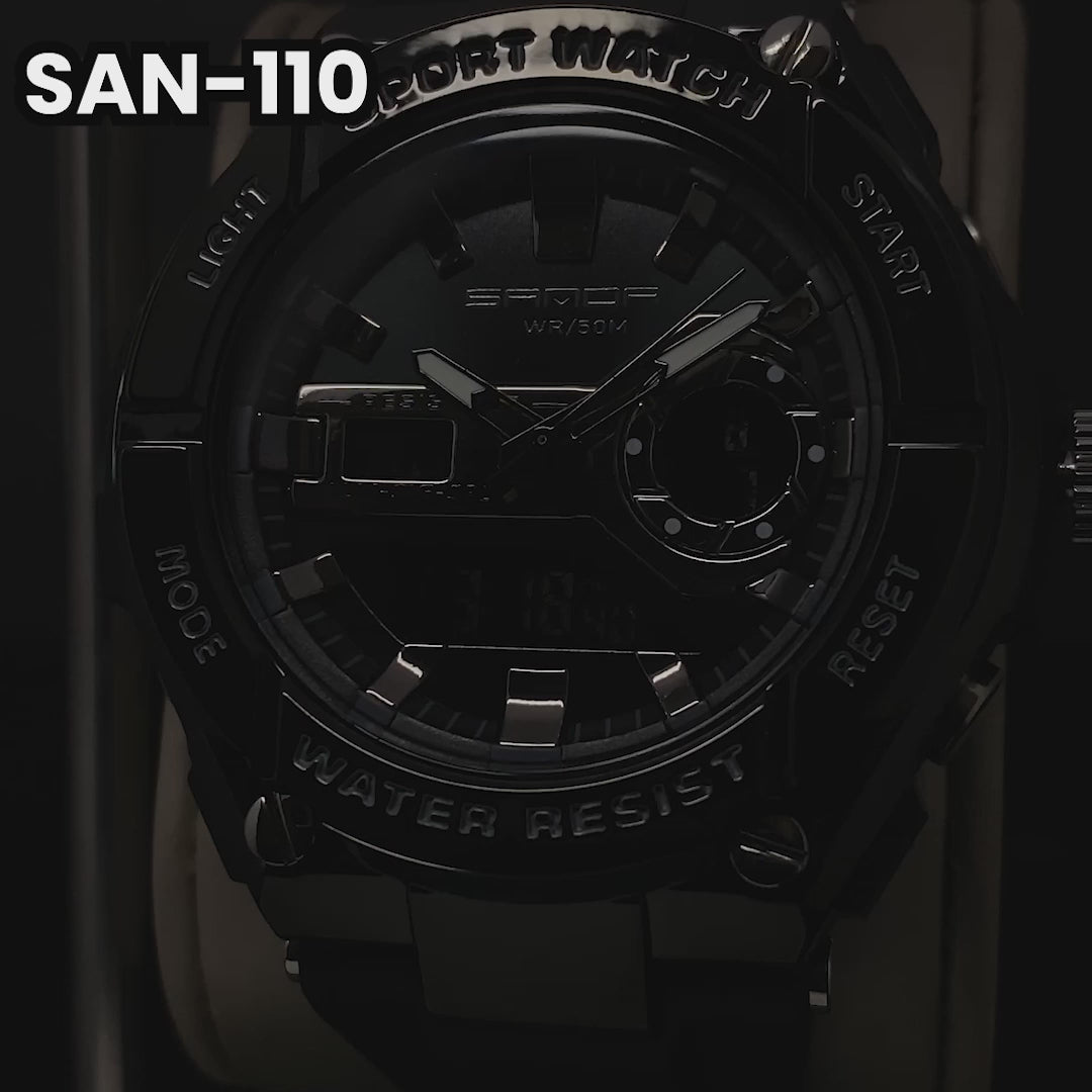 RELOJ SANDA ORIGINAL - CASUAL NEGRO Y VERDE PARA HOMBRE |  SAN-110 | SAN-111 | SAN-112
