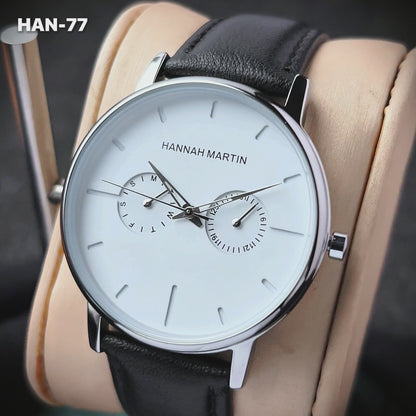 RELOJ ORIGINAL HANNAH MARTIN - ELEGANTE Y CASUAL - NEGRO, MARRON Y PLATEADO | HAN-73 | HAN-74 | HAN-75 | HAN-76 | HAN-77 | HAN-78 PARA HOMBRE