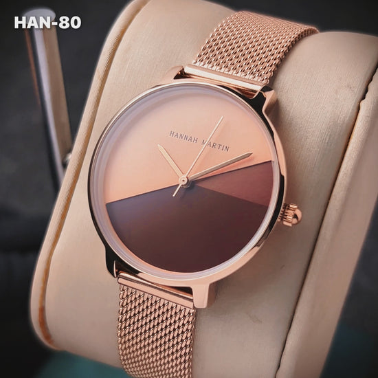 RELOJ HANNAH MARTIN ORIGINAL ELEGANTE DORADO Y PLATEADO HM-133 | HAN-79 | HAN-80 | HAN-81 PARA MUJER