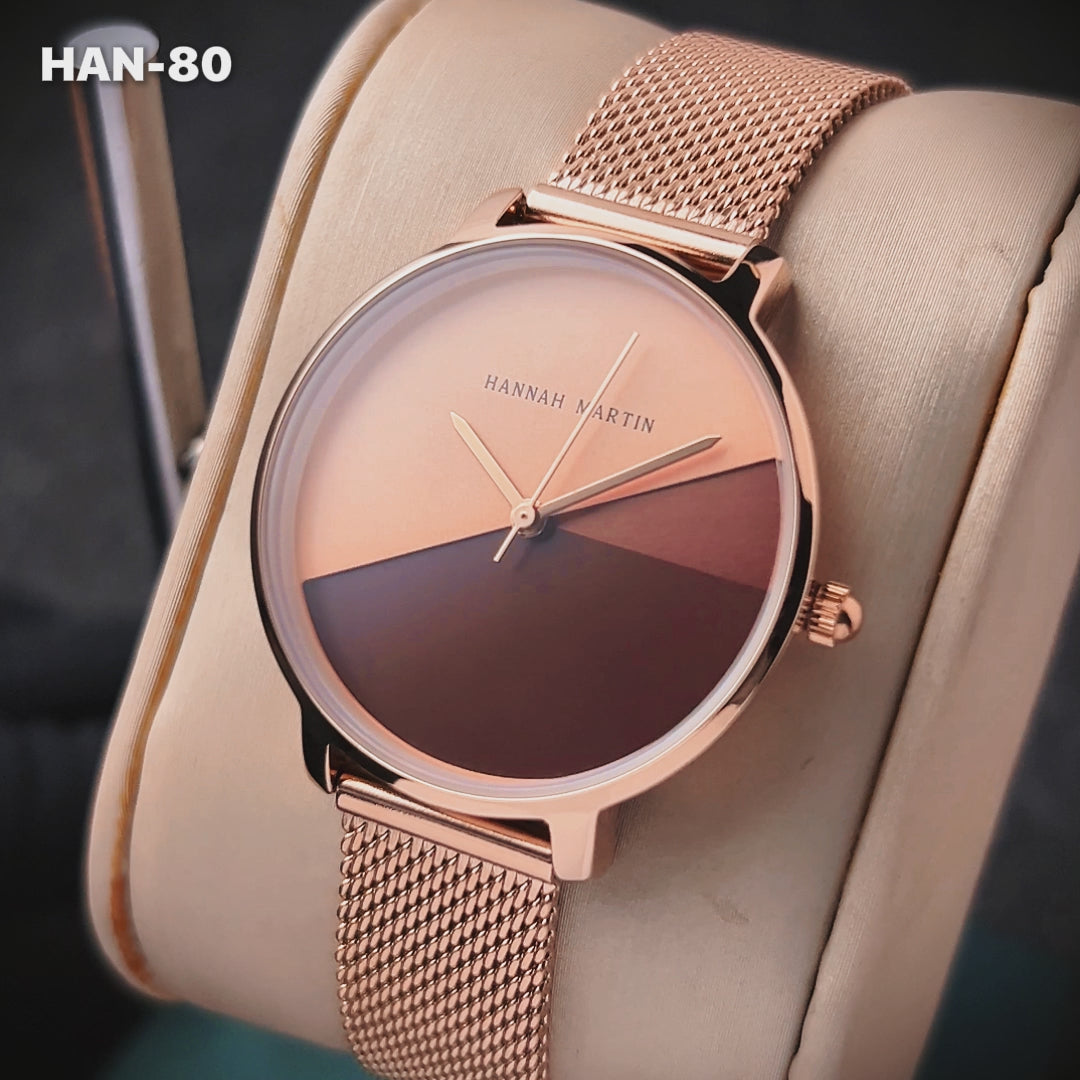 RELOJ HANNAH MARTIN ORIGINAL ELEGANTE DORADO Y PLATEADO HM-133 | HAN-79 | HAN-80 | HAN-81 PARA MUJER