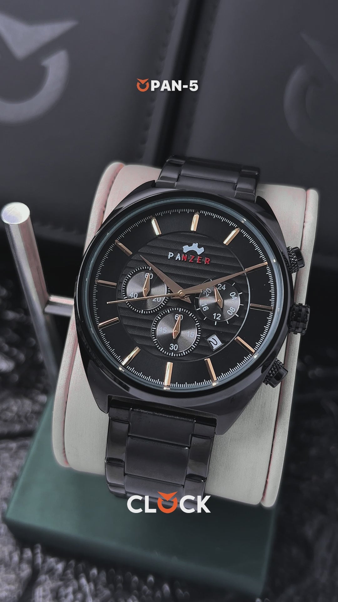 RELOJ PANZER ORIGINAL - ELEGANTE PLATEADO NEGRO Y DORADO | PAN-4, PAN-5, PAN-6