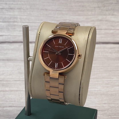 RELOJ MINIFOCUS MUJER - LUJO MARRÓN DORADO | SKU: MIN-18