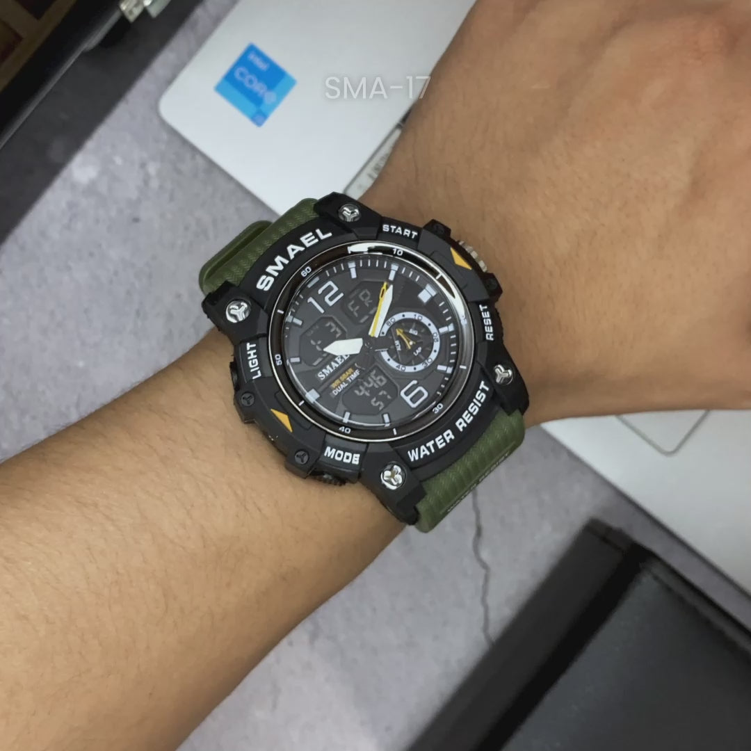 RELOJ SMAEL - 8007 - VERDE CAUCHO MILITAR | SMA-17_6