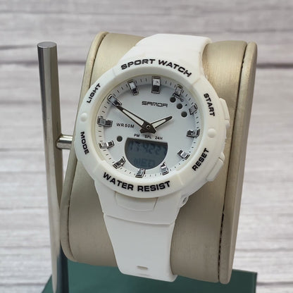 RELOJ SANDA ORIGINAL DEPORTIVO NEGRO Y BLANCO  PARA MUJER 6005 | SAN-17 | SAN-18