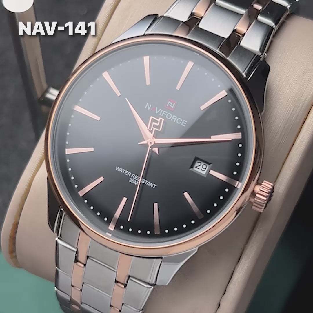 RELOJ NAVIFORCE ORIGINAL ELEGANTE PLATEADO | NAV-140, NAV-141, NAV-142 PARA HOMBRE