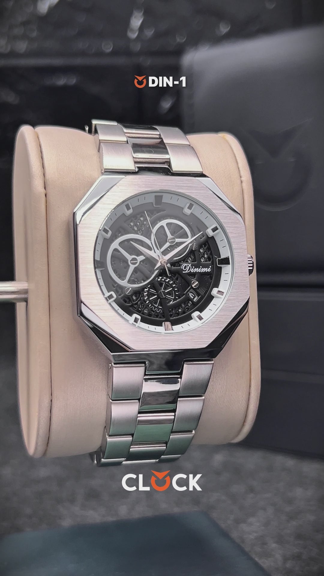 RELOJ DINIMI ORIGINAL 88433 NEGRO PLATEADO | DIN-1, DIN-2, DIN-30 PARA HOMBRE