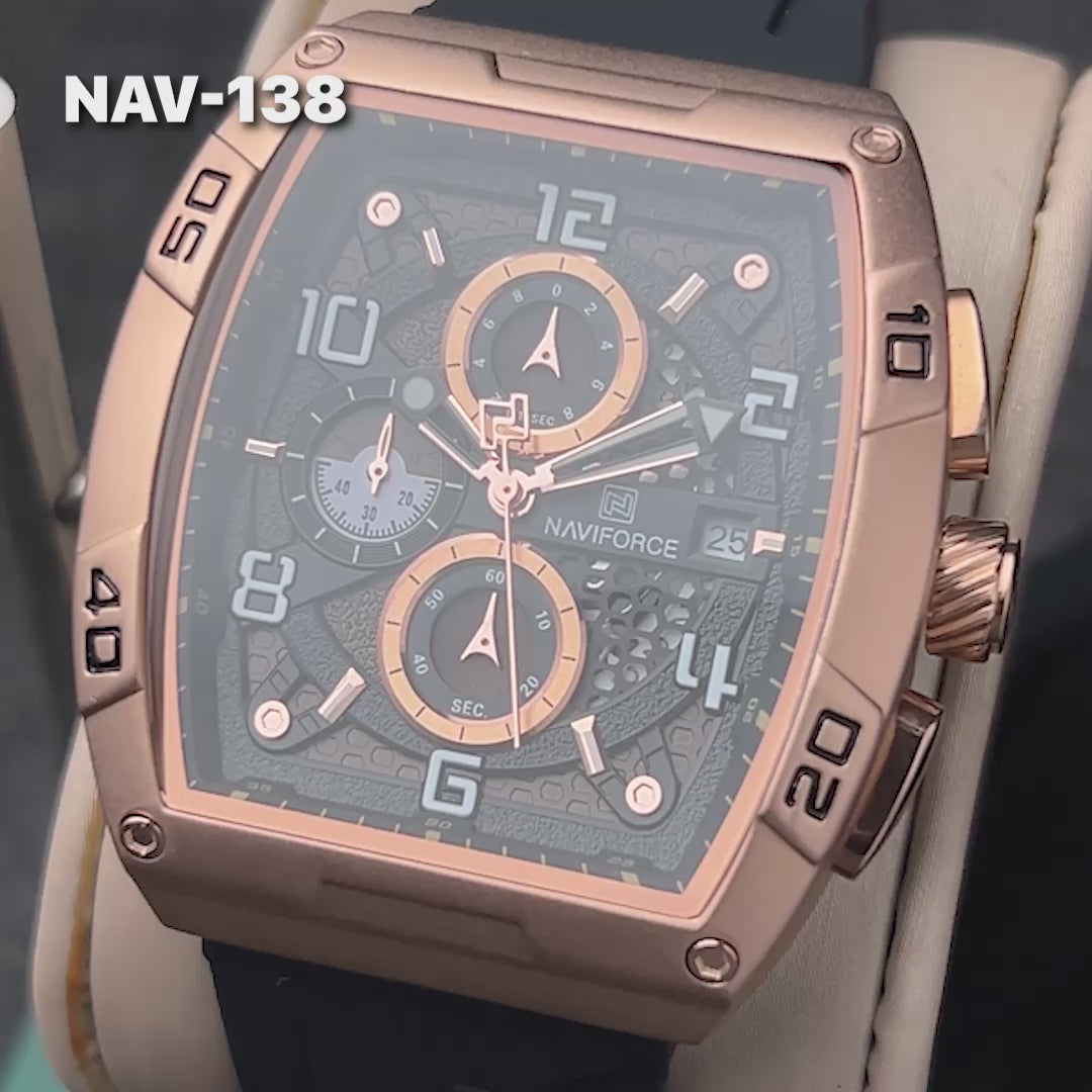 RELOJ ORIGINAL NAVIFORCE -  CASUAL - NEGRO | NAV-138 | NAV-139 PARA HOMBRE