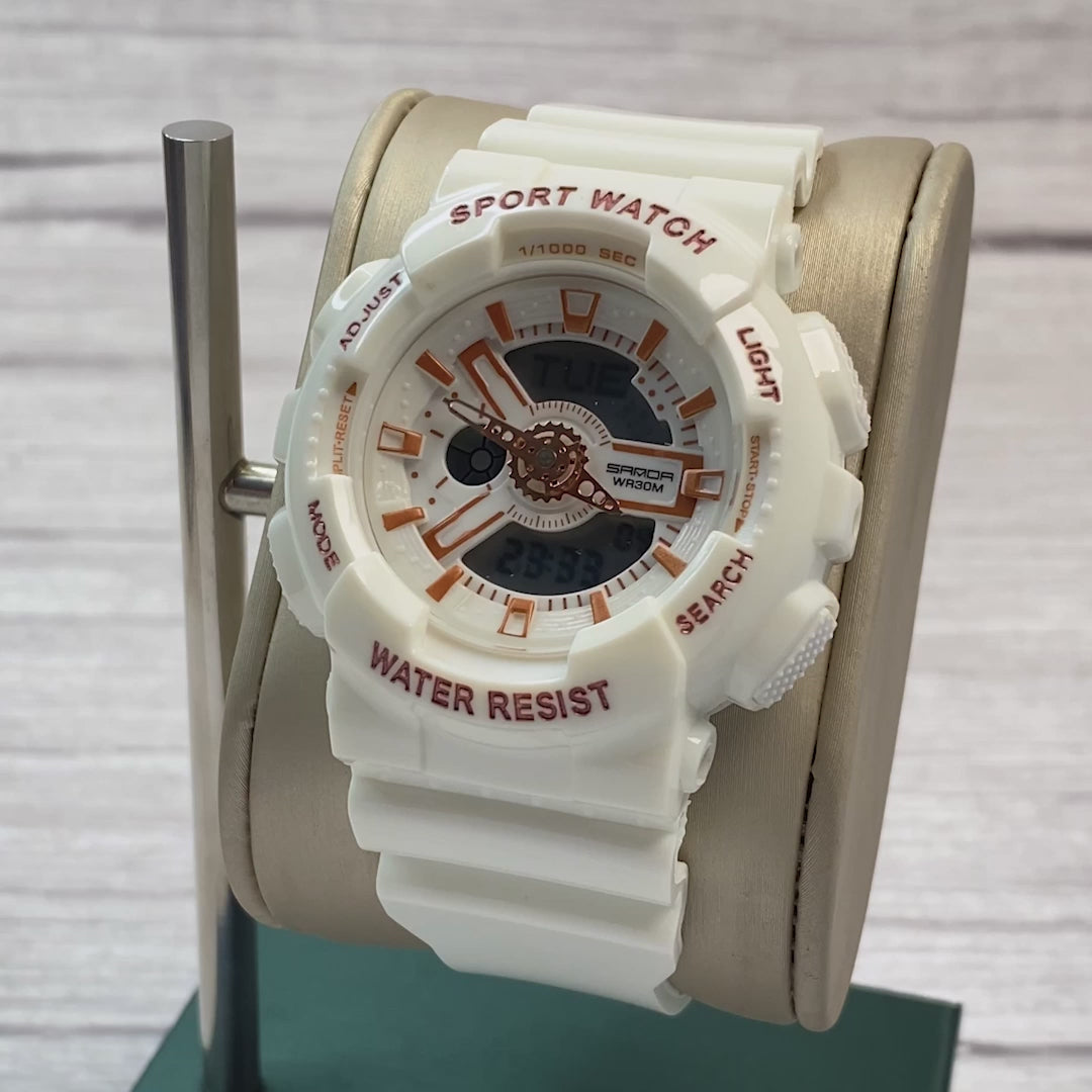 RELOJ SANDA ORIGINAL DEPORTIVO NEGRO Y BLANCO PARA MUJER | SAN-36 | SAN-37
