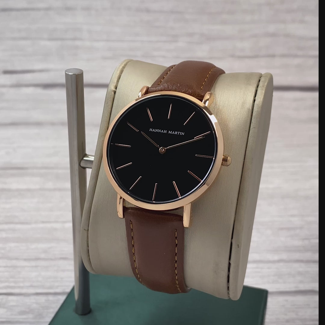 RELOJ PARA PAREJA: "CLASSIC LEATHER" | SKU: HAN-98 / HAN-19