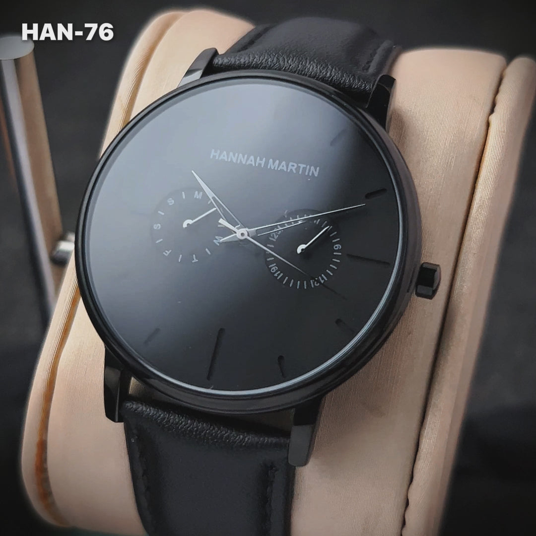 RELOJ ORIGINAL HANNAH MARTIN - ELEGANTE Y CASUAL - NEGRO, MARRON Y PLATEADO | HAN-73 | HAN-74 | HAN-75 | HAN-76 | HAN-77 | HAN-78 PARA HOMBRE