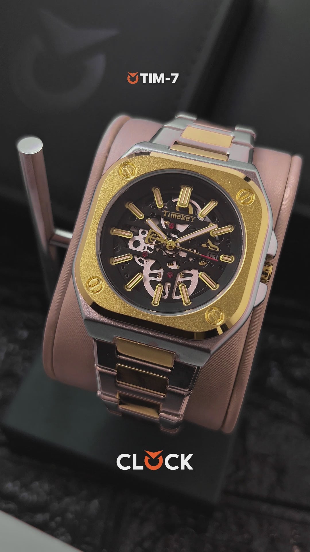 RELOJ TIMEKEY 3060 ORIGINAL ELEGANTE DORADO, PLATEADO Y NEGRO | TIM-6, TIM-7, TIM-8