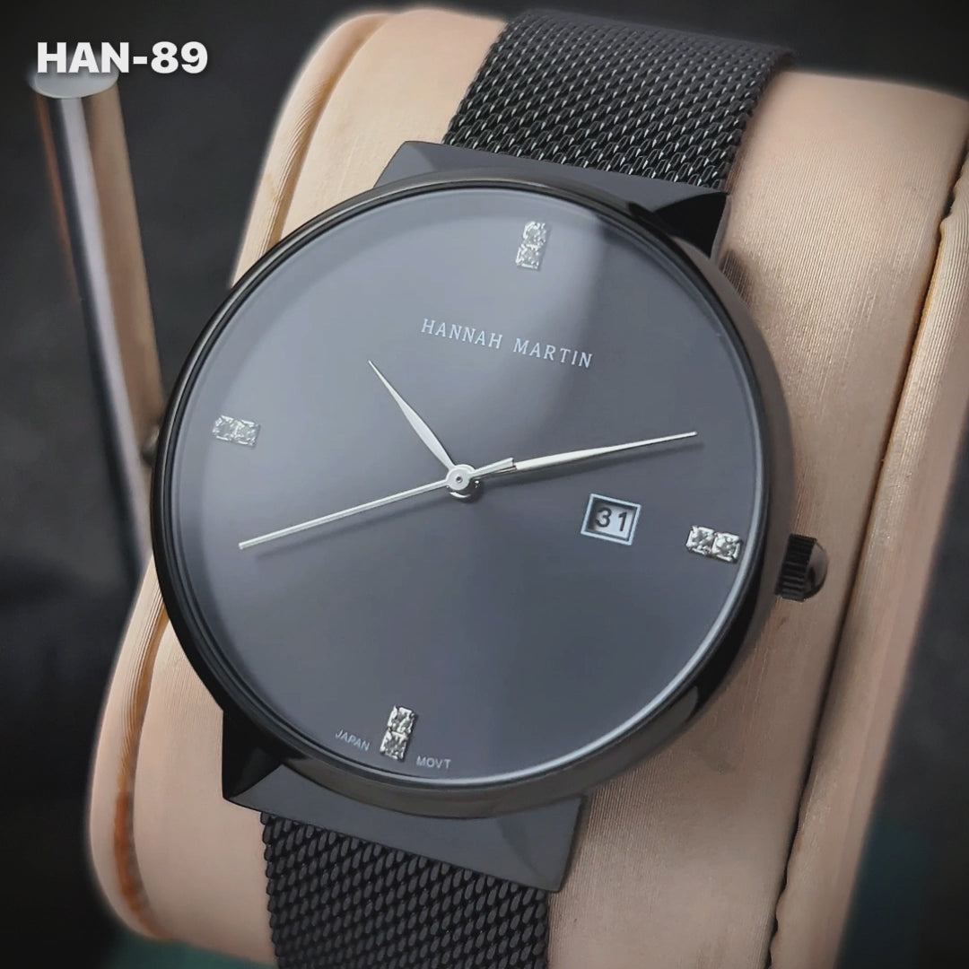 RELOJ ORIGINAL HANNAH MARTIN - ELEGANTE Y CASUAL - NEGRO, AZUL Y PLATEADO | HAN-22 | HAN-24 | HAN-89 | HAN-90