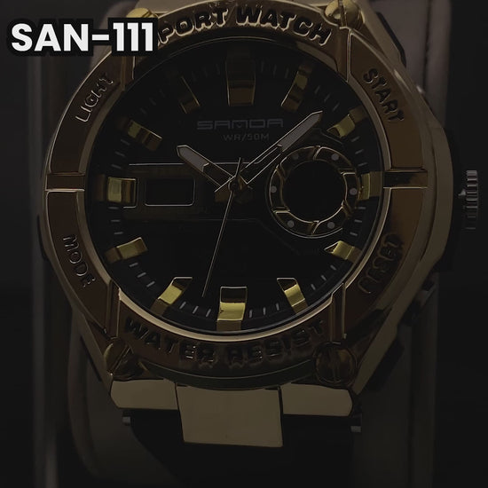 RELOJ SANDA ORIGINAL - CASUAL NEGRO Y VERDE PARA HOMBRE |  SAN-110 | SAN-111 | SAN-112