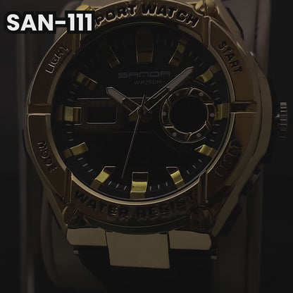 RELOJ SANDA ORIGINAL - CASUAL NEGRO Y VERDE PARA HOMBRE |  SAN-110 | SAN-111 | SAN-112